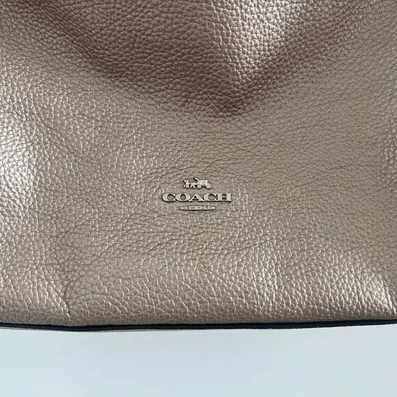 Coach Mia Shoulder Bag Pebbled Leather Metallic F29137 - Picture 3 of 5